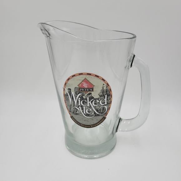 Pete's Wicked Ale Heavy Glass Beer Pitcher - Picture 1 of 4